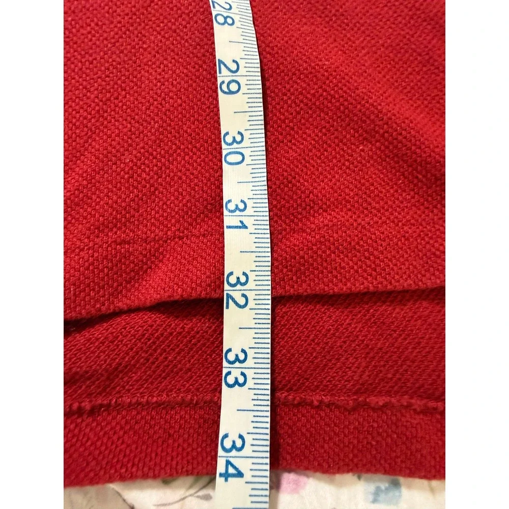 Polo Ralph Lauren Long Sleeve Polo Mens Large Red Vintage Cotton Pique‎ Shirt